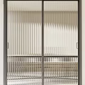 Modern Glass Interior Doors With Vertical Striped Design For Spaces 3d model