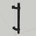Modern Sleek Metal Door Handle With Straight Bar And Curved End Design