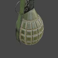 Classic Green Military Hand Grenade With Textured Surface And Metal Pin
