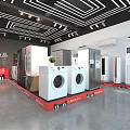 Modern Appliance Specialty Store Interior With Washing Machines Refrigerator And Display Shelves
