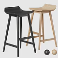 Modern Black and Light Wood Bar Stools with Simple Design for Kitchen Bar Area