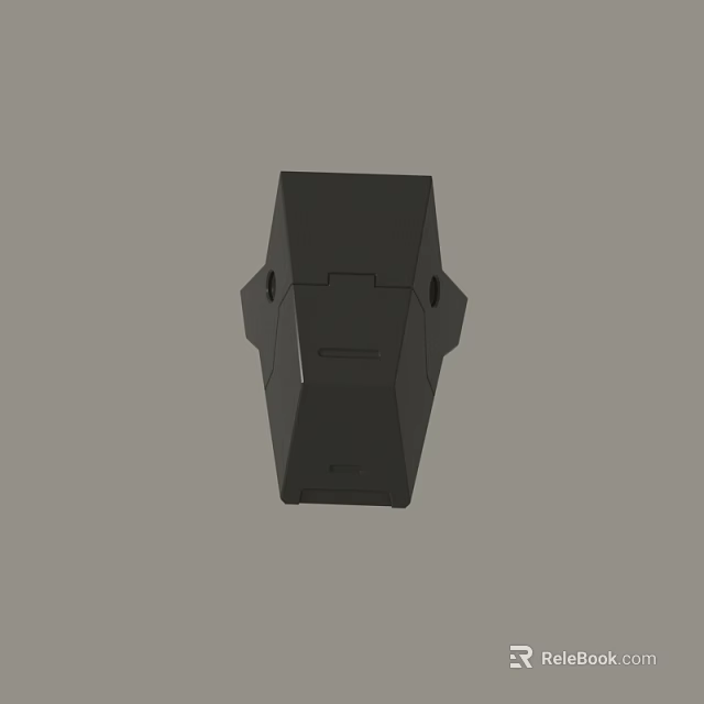 Black Industrial Mechanical Component 3D Model With Holes And Structured Design 3d model 