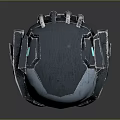 Futuristic Tech Inspired Metallic Helmet With Light Blue Accents And Stylish Design