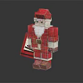Christmas Themed Furniture Decoration Santa Claus Block Figure With Red Transparent Material And White Beard