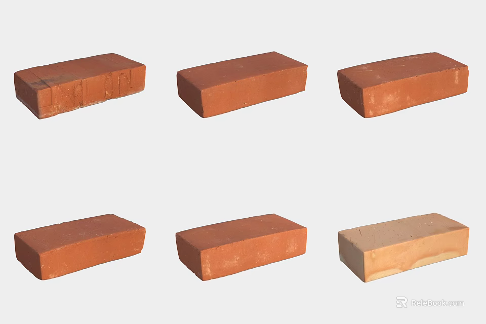 Stone And Wood Bricks Various Types With Natural Textures For Construction 3d model
