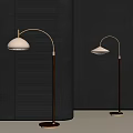Modern Arched Floor Lamp With White Lampshade And Metal Base In Minimalist Interior