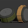 Modern Round Portable Speakers In Green And Orange With Durable Casing Design