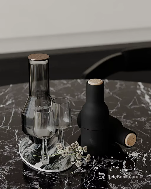 Elegant Inflatable Models Displayed On Marble Table For Modern Interior Decor 3d model 