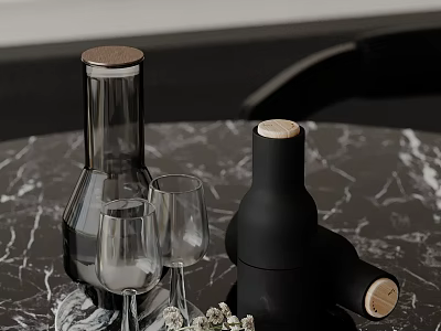 Elegant Inflatable Models Displayed On Marble Table For Modern Interior Decor 3d model