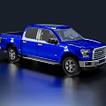 Blue Pickup Truck With Shiny Exterior Modern Design And Stylish Wheels