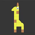 Building Blocks Giraffe Figure In Yellow And Orange With Segmented Body And Eyes