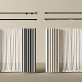 Modern Curtains With Striped Sheer Fabric And Curtain Rods Design
