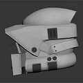 White Structured Helmet with Modern Futuristic Design for Stylish Outfits