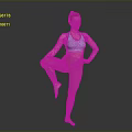Woman in Blue Sports Bra and Pink Leggings Doing Yoga Pose Standing on One Leg