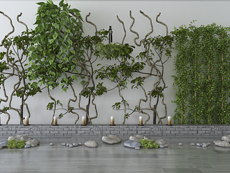 modern plant wall green plant vine 3d model