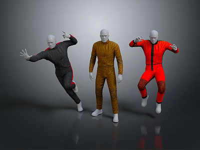 Stylish Colorful Jumpsuits in Black Brown Red for Modern Casual Wear 3d model