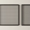 Modern Fence With Square And Diamond Grid Patterns In Black Frame 3d model