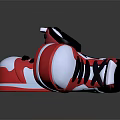 High Top White Red Black Sneakers Lace Up Casual Footwear Stylish Design