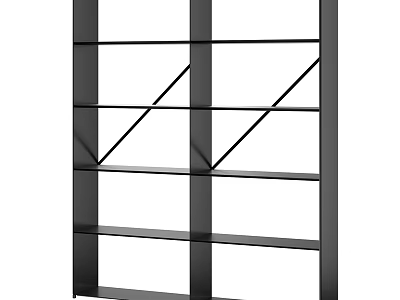 Modern Black Bookcase With Open Shelves And Minimalist Storage Structure For Home 3d model