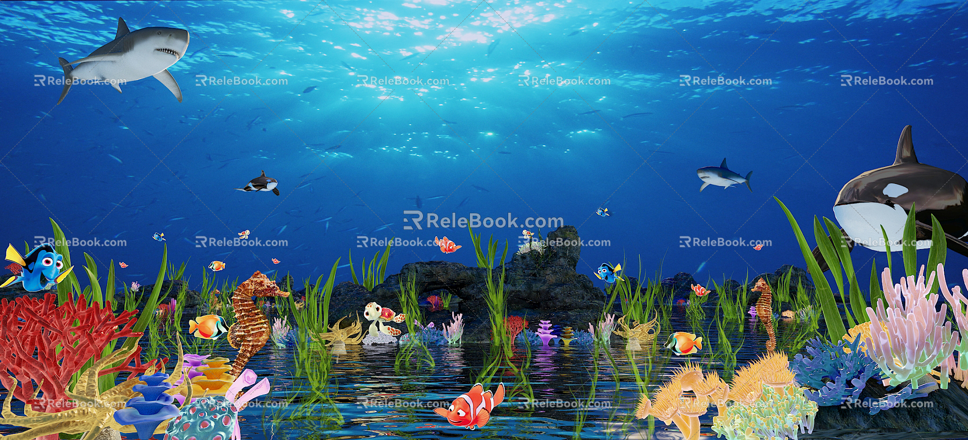 Modern Underwater World 3d model