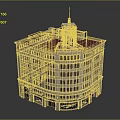 Classic Corner Building With Clock Tower Red Roof Arched Windows And Ground Floor Shops