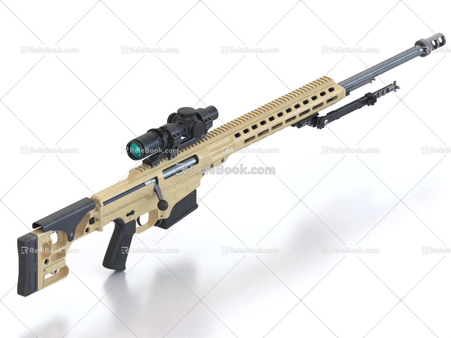 Barrett sniper rifle sniper rifle 3d model