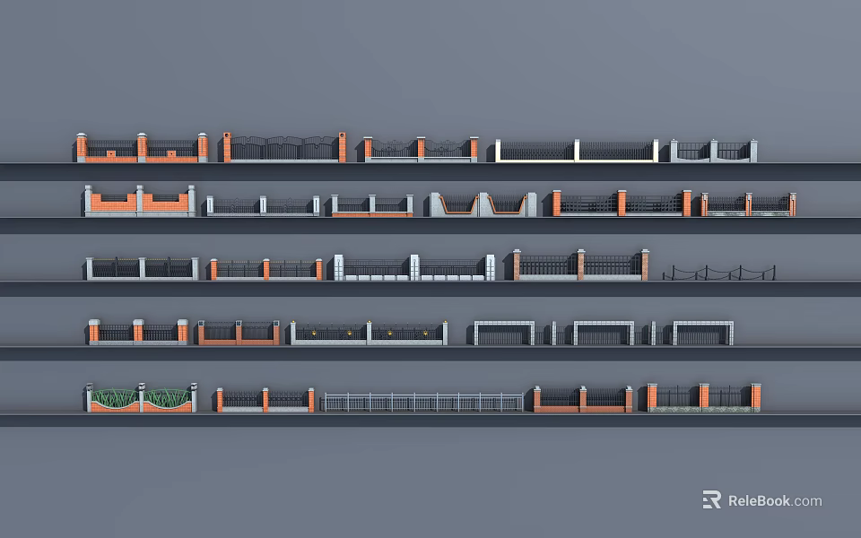 Modern Building Facade Designs With Multiple Layers Railings And Color Combinations 3d model 