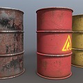 Industrial LOFT Metal Barrel Oil Barrel Fuel Barrel 3d model