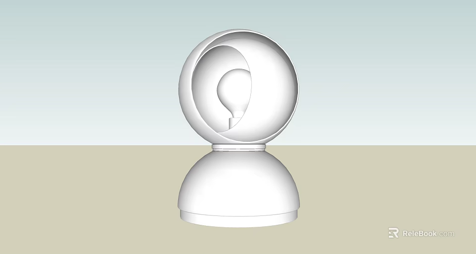 Modern White Spherical Table Lamp With Minimalist Design And Smooth Surface 3d model 