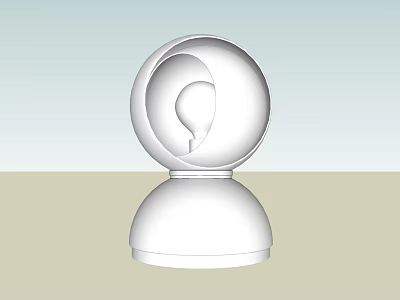Modern White Spherical Table Lamp With Minimalist Design And Smooth Surface 3d model