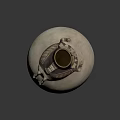 Handcrafted Cream Colored Clay Vase With Brown Decorative Patterns And Handles For Home Decoration