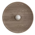 Circular Wooden Wall Decor with Concentric Circle Pattern and Central White Accent 3d model