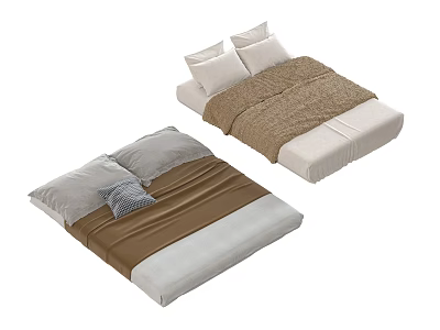 Modern Tatami Double Bed 3d model