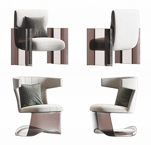 Modern sofa chair single chair combination 3d model