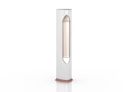 Modern White Vertical Household Appliance With Central Opening And Brown Base Design 3d model