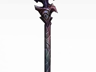 Tech Exhibition Hall Showcasing Intricate Carved Dark Staff As Featured Exhibit 3d model