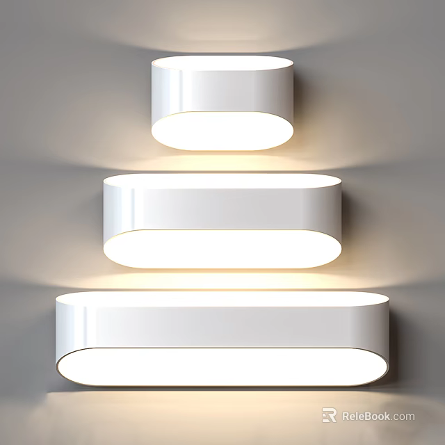 Modern White Wall Lights With Sleek Cylindrical Design Mounted On Wall For Interior Lighting 3d model 
