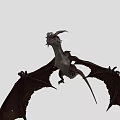 Mythical Flying Dragon with Majestic Spread Wings Soaring in Mid Air