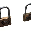 Hardware Tools Durable Metal Combination Padlocks With Numeric Dials And Decorative Patterns 3d model