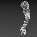 Robotic Arm With White Mechanical Design And Detailed Joint Structure 3d model