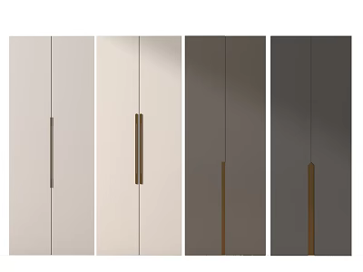 Modern Cabinet Doors With Various Colors And Metal Handles For Interior Design 3d model