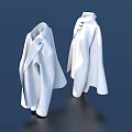 White Long Sleeve Clothes With Bow Tie Design Displayed On Blue Background
