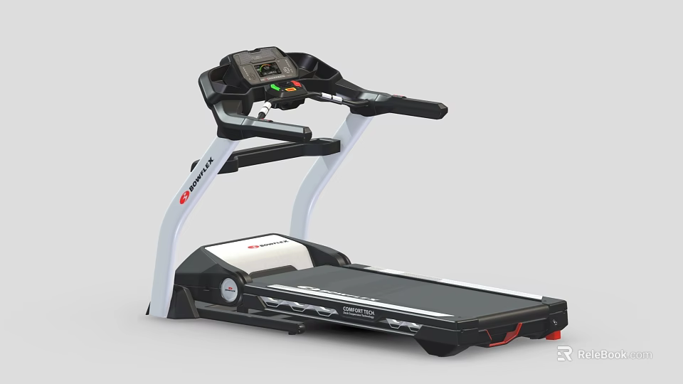 Electric Treadmill For Home Gym With Digital Display Control Panel And Running Belt 3d model 