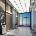 Office building elevator room 3d model