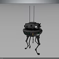 Futuristic Robot Character With Circular Body Antennas Mechanical Legs And Control Panel