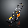 Durable Black And Orange Agricultural Lawn Mower With Ergonomic Handle Wheels And Efficient Cutting