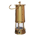 Vintage British Brass Candle Lantern with Glass Shade and Metal Handle
