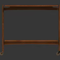 Classic Wooden Two Tier Cart With Shelves And Rolling Wheels