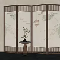 New Chinese-style screen partition 3d model