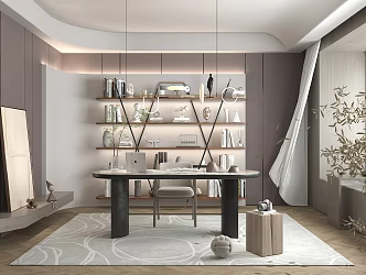 Wind Study Iron Art Bookshelf 3d model